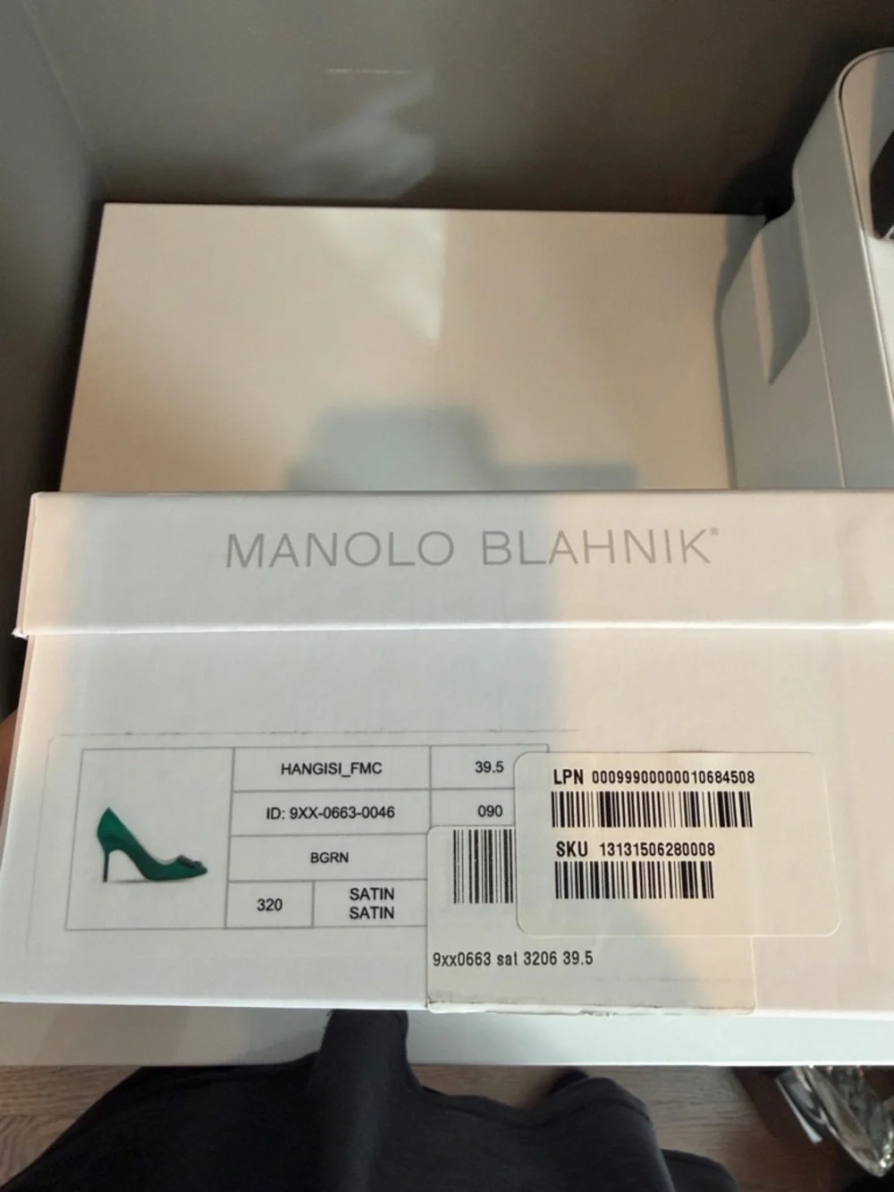 Manolo Blahnik Emerald Green Satin Crystal-Buckle Pumps - Picture 5 of 5
